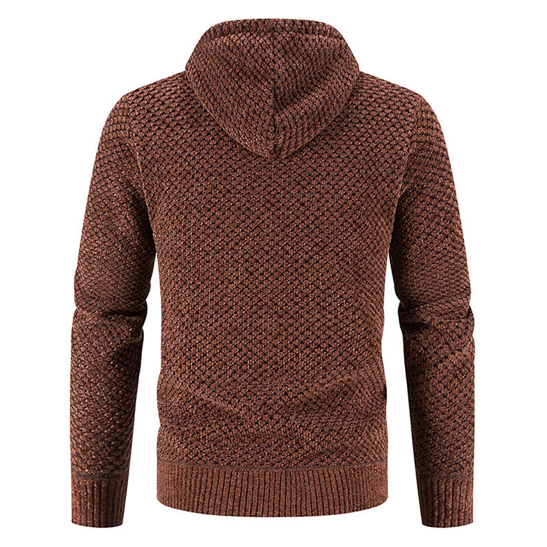 Maglione con cappuccio da uomo in peluche grande