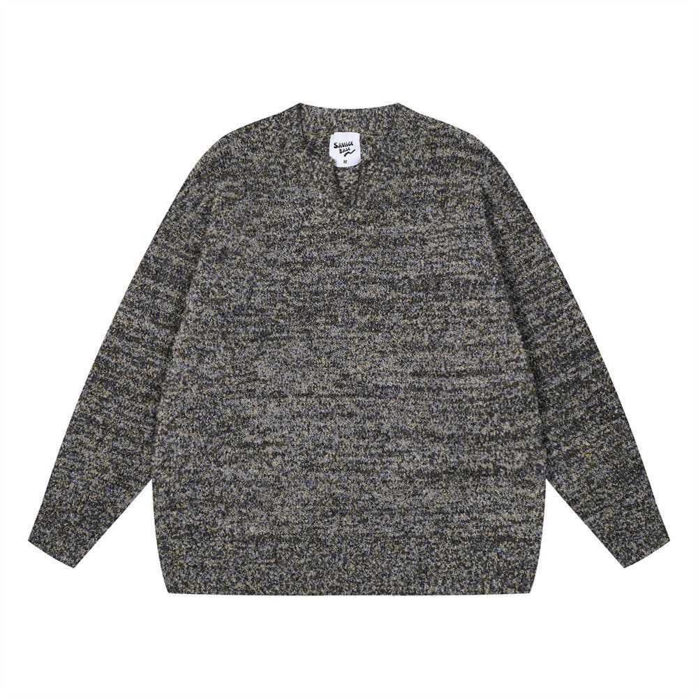 Maglione a maniche lunghe con scollo rotondo in jacquard per uomo