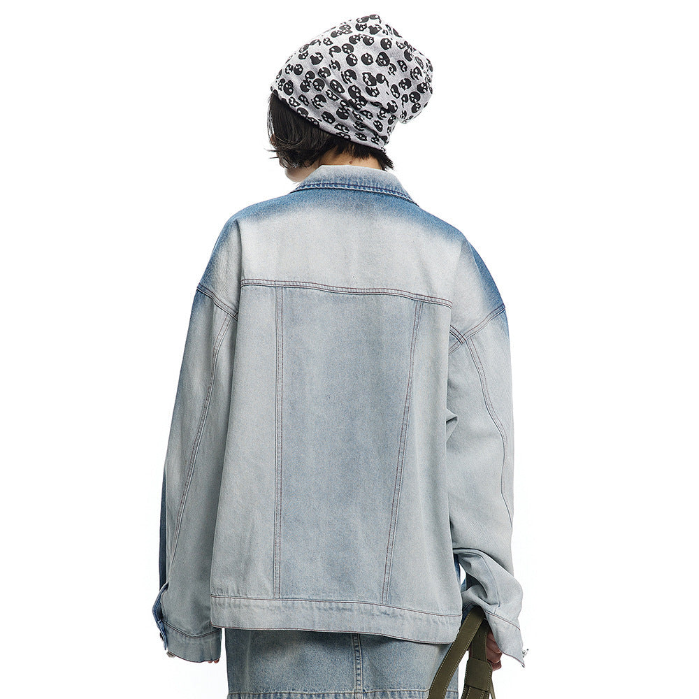 Giacca in denim sfumato tie-dye