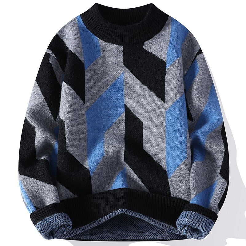 Autumn And Winter Cool Contrast Color Sweater
