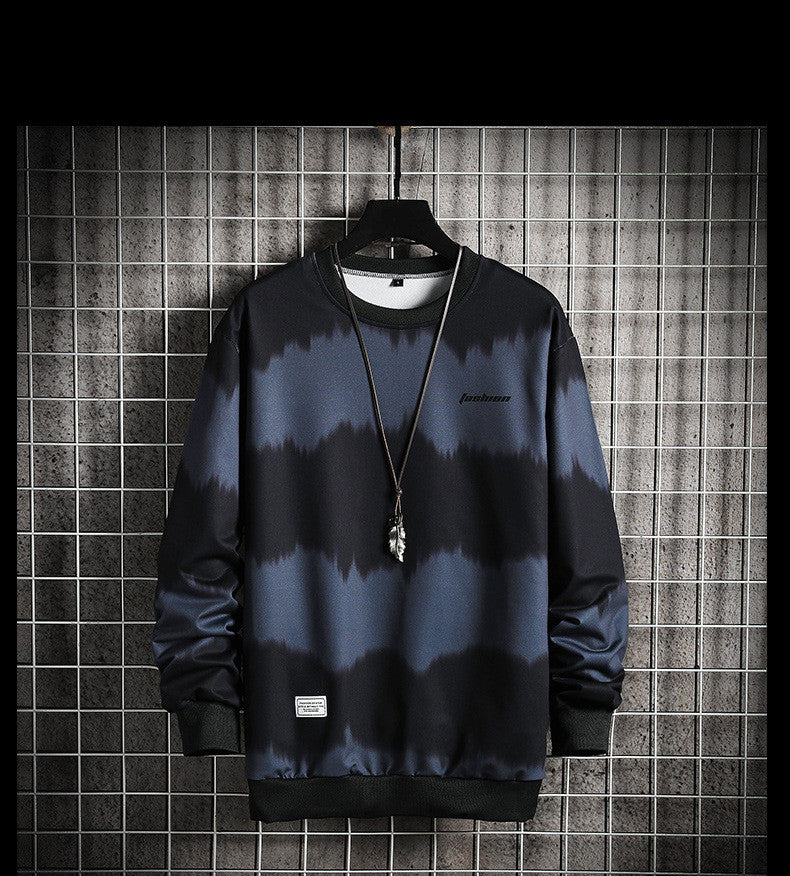 Maglione casual da uomo bicolore tie-dye