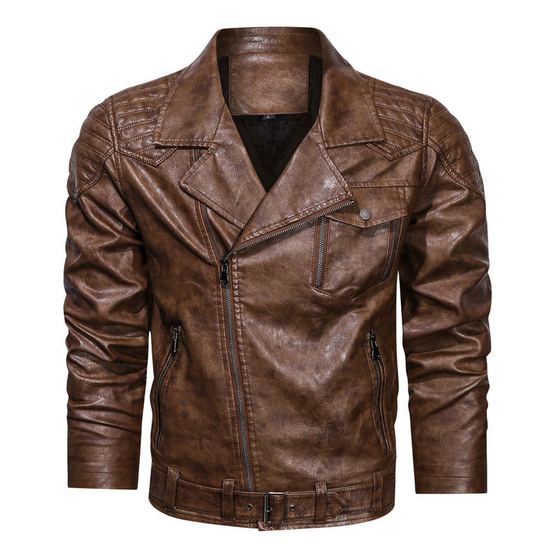 PU Leather Jacket Racing Motorcycle Men's Jacket