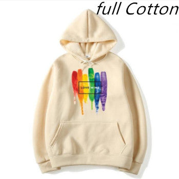 Felpa con cappuccio in pile di cotone Pride Lgbt da uomo 