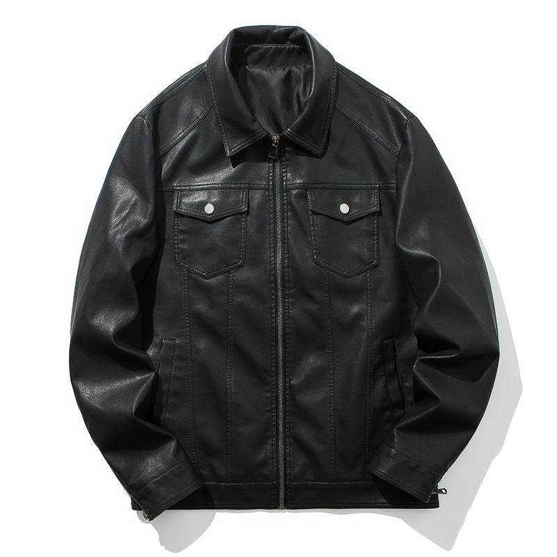 Men's Youth Casual Leather Motorcycle Jacket