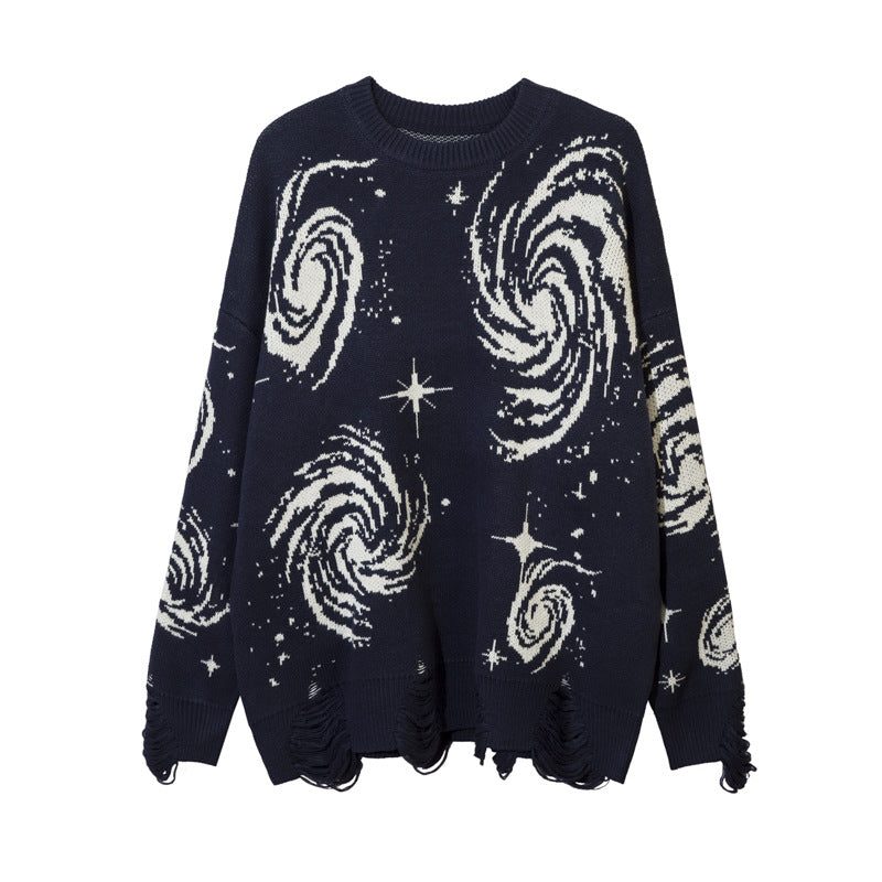 Maglione strappato Cosmic Starry Sky da uomo