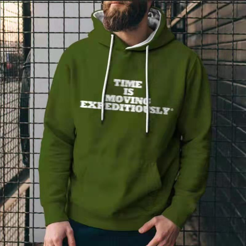 Solid Color Men's Casual Hooded Sweatshirts