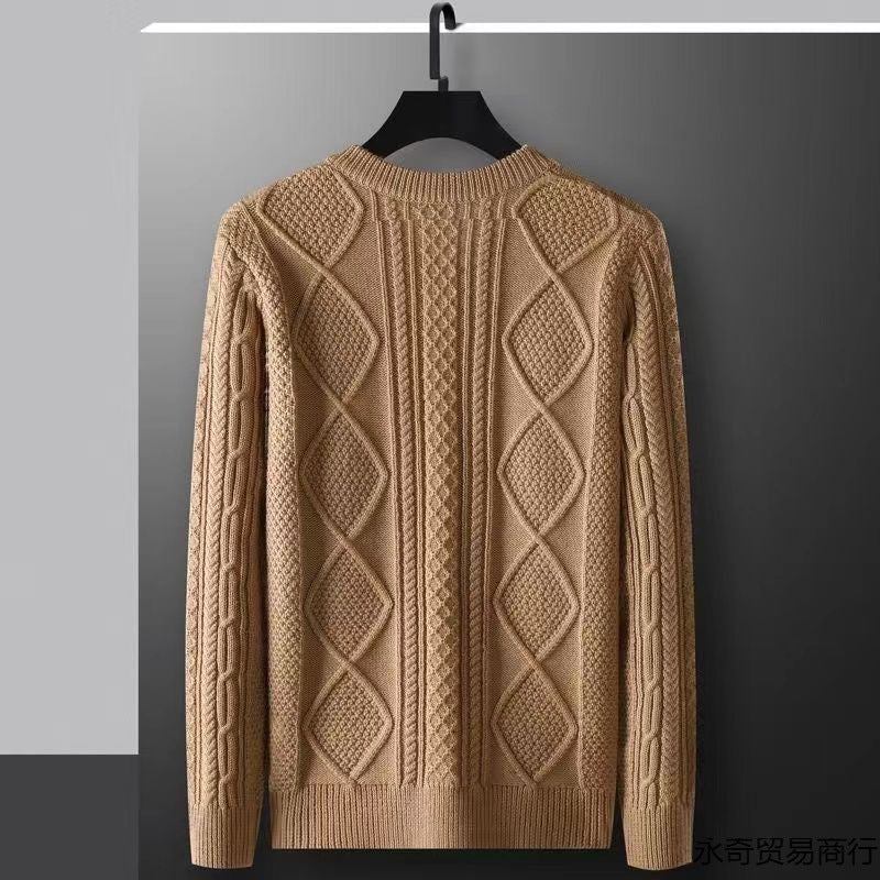 Suéter con base térmica de otoño e invierno con cuello en V engrosado de alta gama