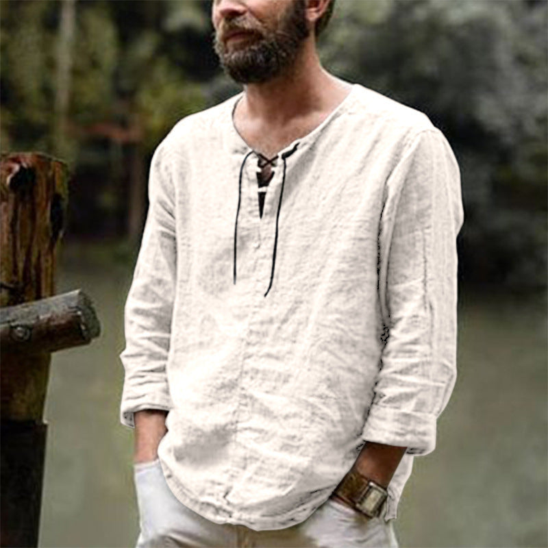 Men's Solid Linen Shirt