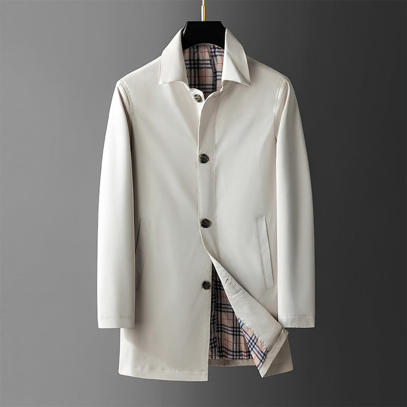 Men's Mid-length Casual Loose Trench Coat