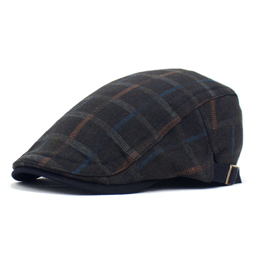 Casual Duck Tongue Checked Hat