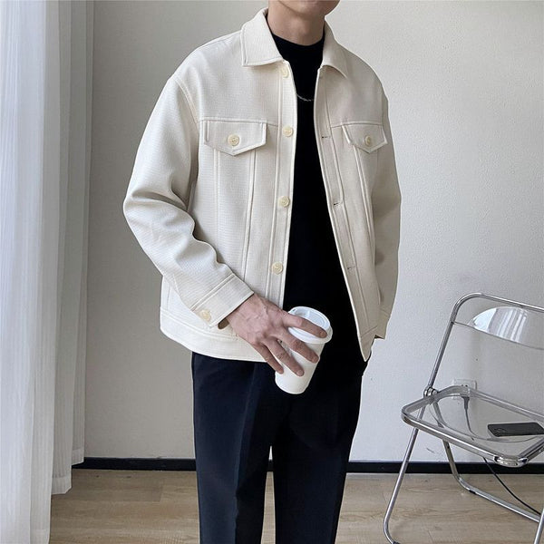 Men's Single-breasted lapel Coat