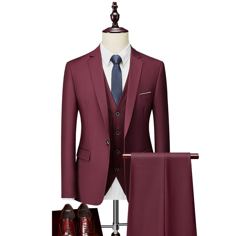 Men's Business Professional Formal Suit Men's Three-piece Suit