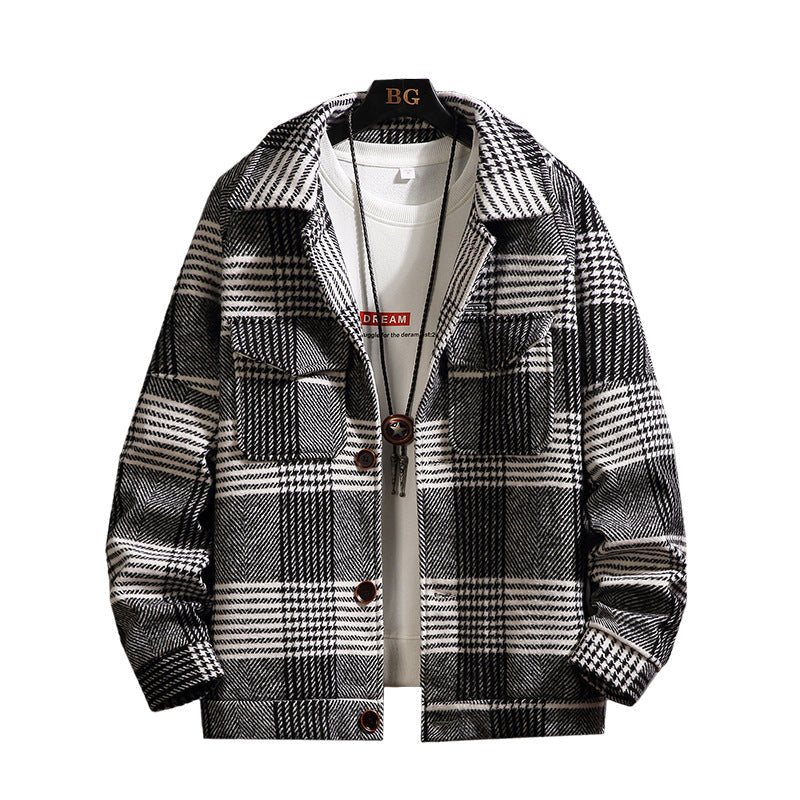 Plaid Korean Style Trendy Jacket Men