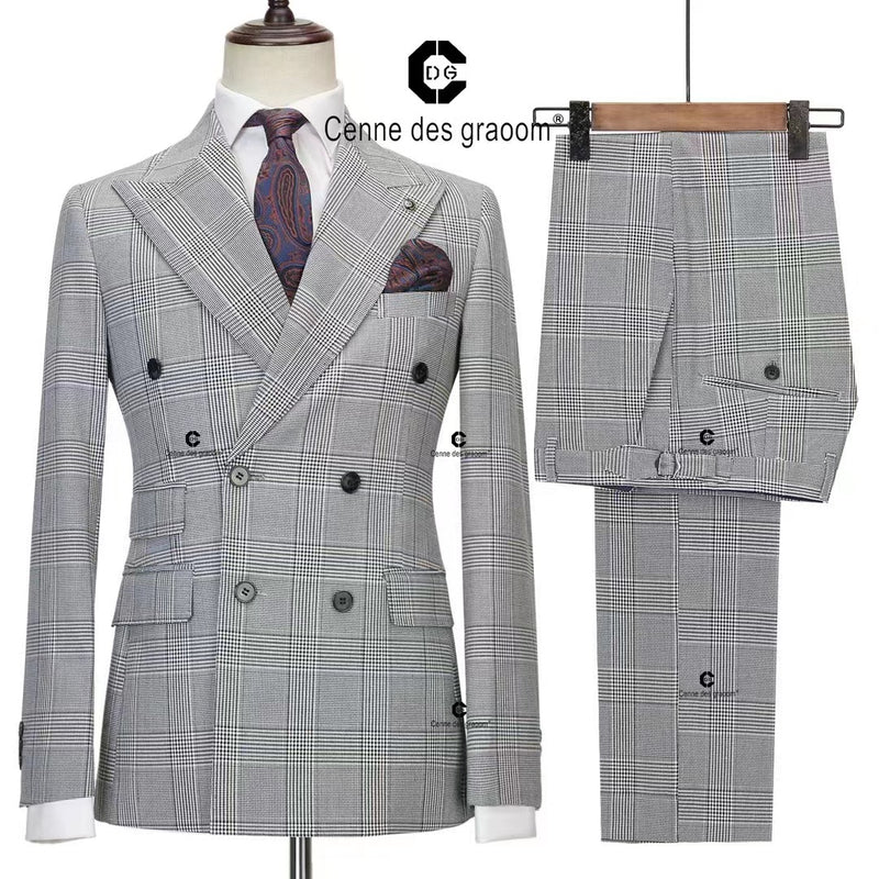 Contrast Color Embroidered Letter Lapel Two-piece suit set