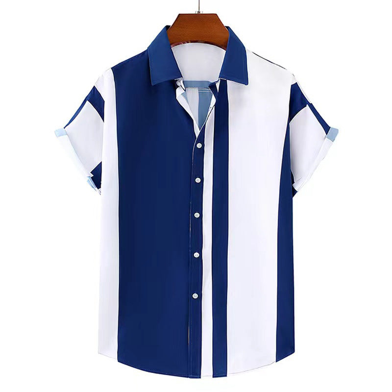 Summer Men's Striped Short-sleeved Shirt