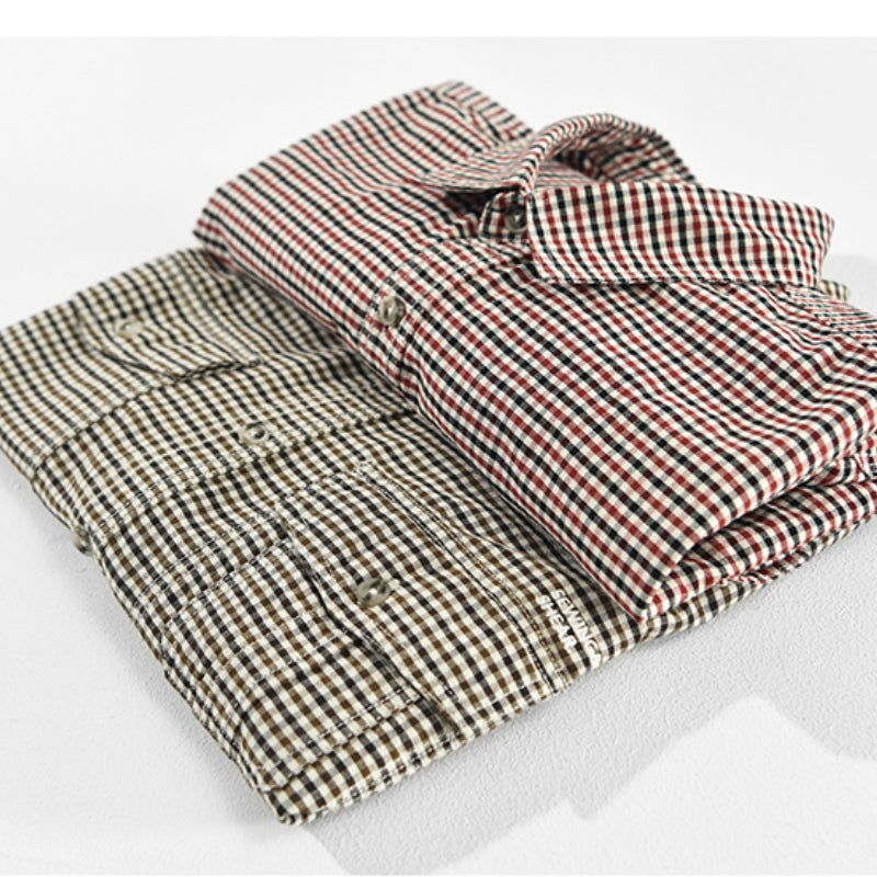 Spring Summer New Casual Plaid Shirt For Men