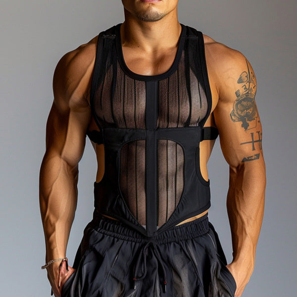 Men's Sexy See-through Mesh Workout Sleeveless Vest