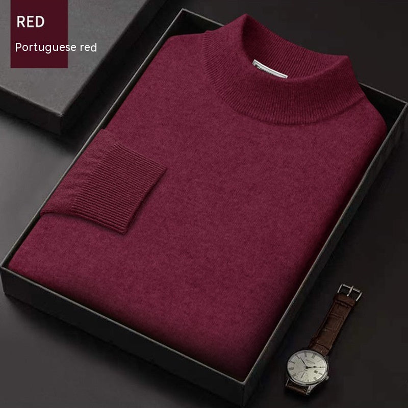 Maglione in lana a collo mezzo da uomo autunno inverno