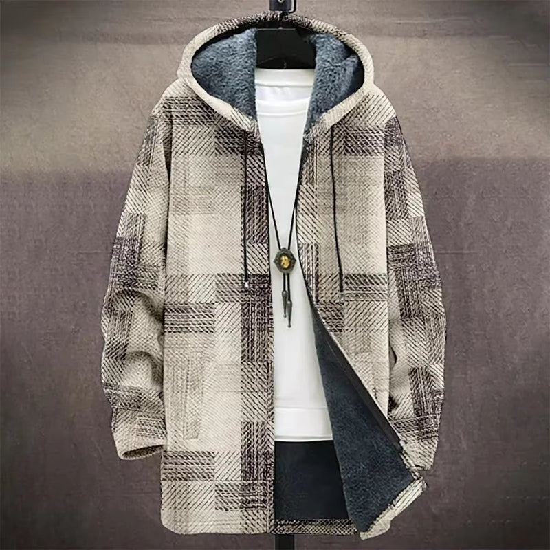 Digital Printed Cardigan Men's Mid-length Trench Coat