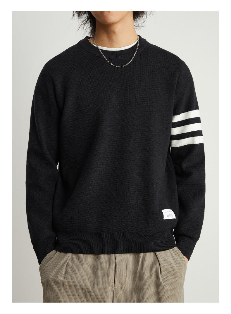 Men's Pullover Striped Round Neck sweater