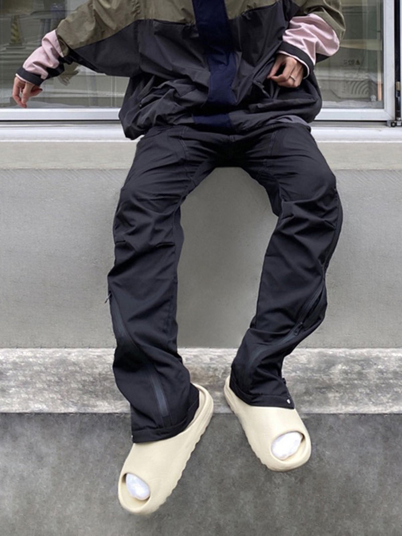 High Street Loose Casual Zipper Functional Men's Trousers