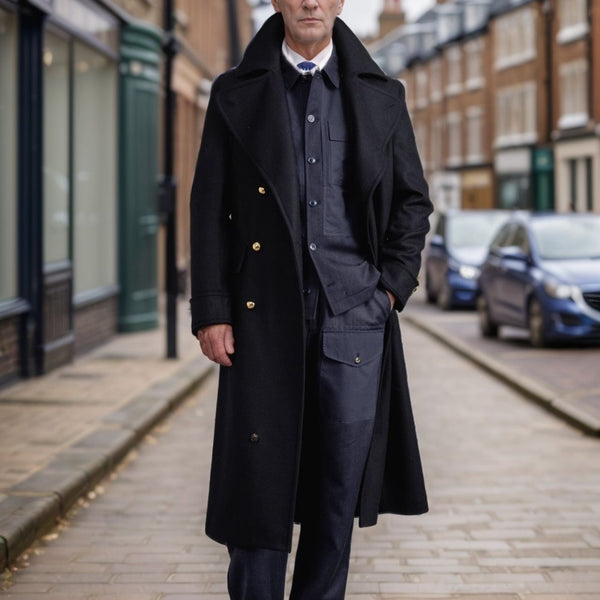 Men's Woolen Ultra-long Overcoat