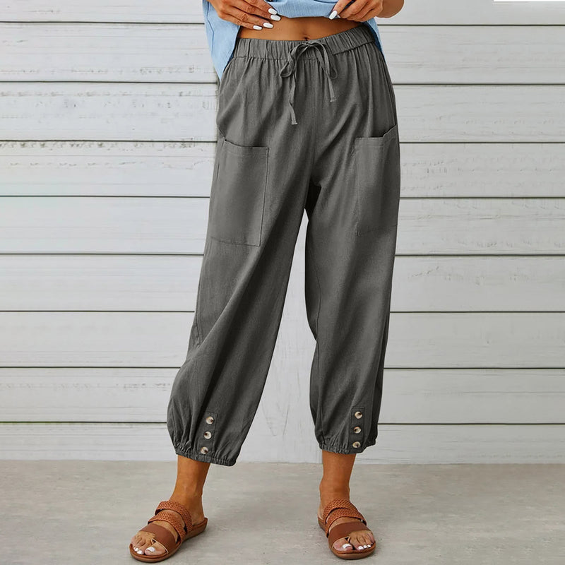 Women Drawstring Tie Pants