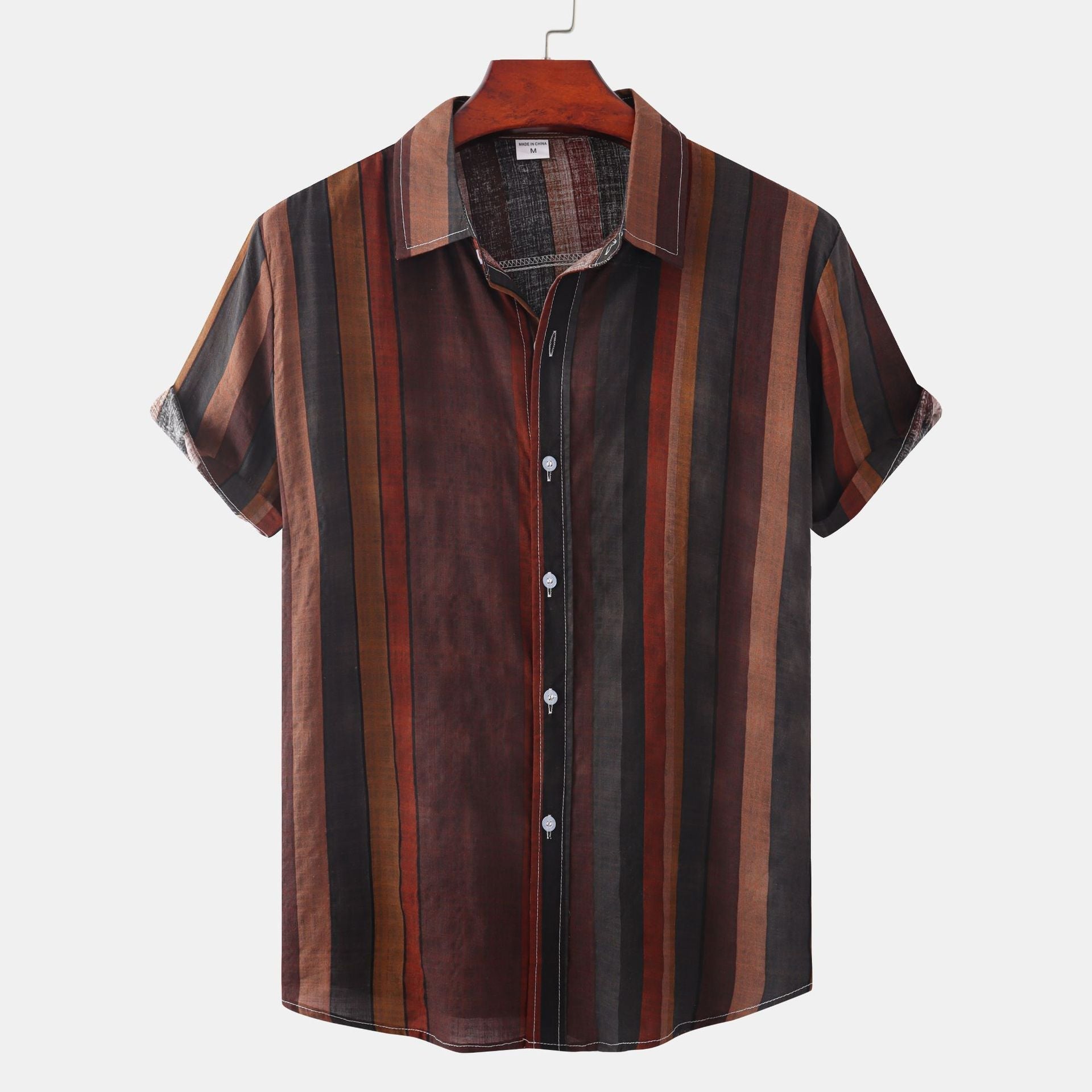 Summer Printing Casual Retro Shirt Men