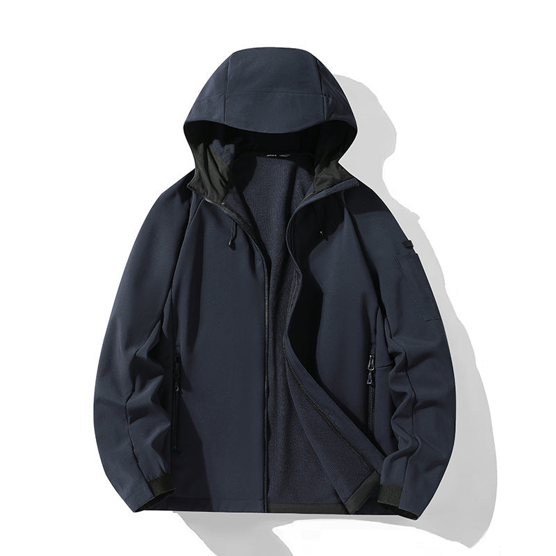 Giacca sportiva antivento da uomo in poliestere, traspirante, softshell