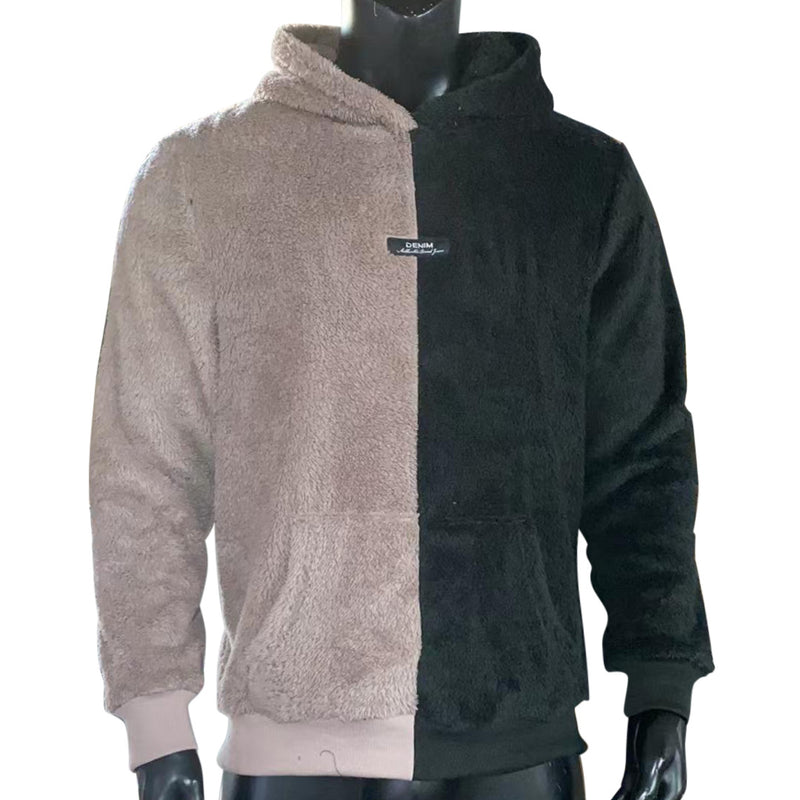 Hooded Plush Casual Sweater Men's
