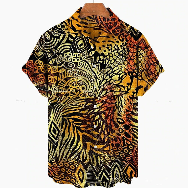 Casual printed short Sleeve summer Shirt Men