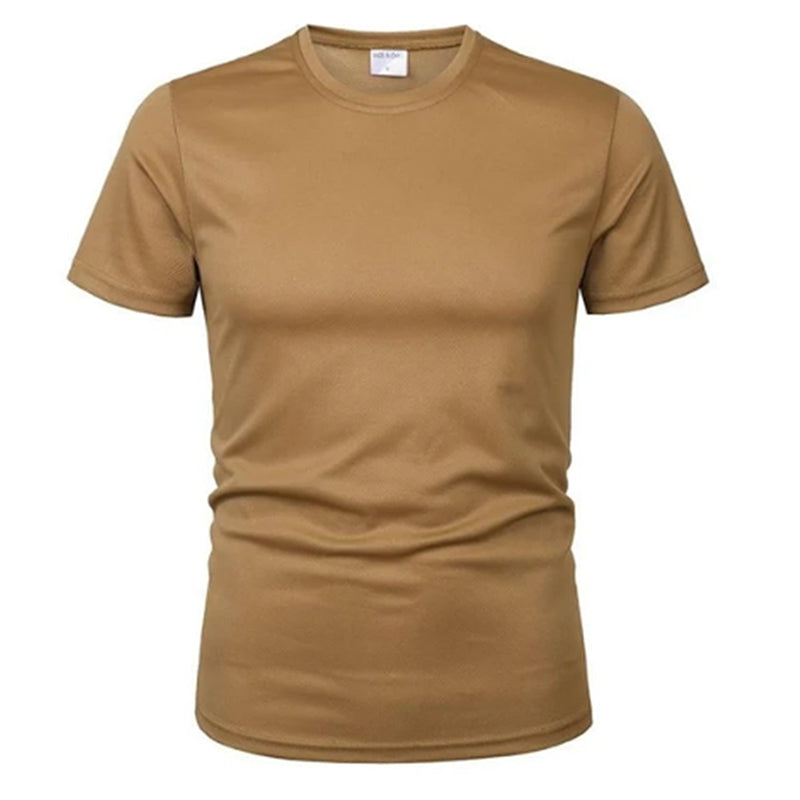 Quick-dry Breathable Solid Thin Cool Elastic Men Sports T-Shirts