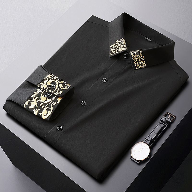 Spring Light Luxury European High-end Embroidered Shirt