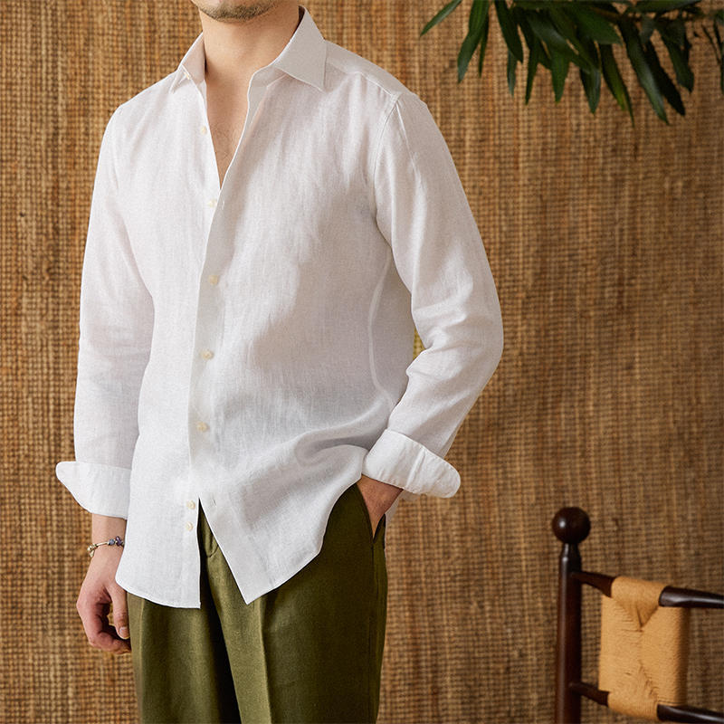 Linen Italian Long Sleeve Casual Shirt for men