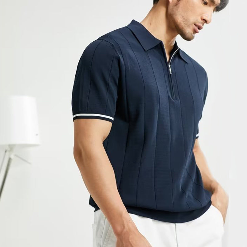 Short-sleeved Polo Summer Lapel Zipper T-shirt