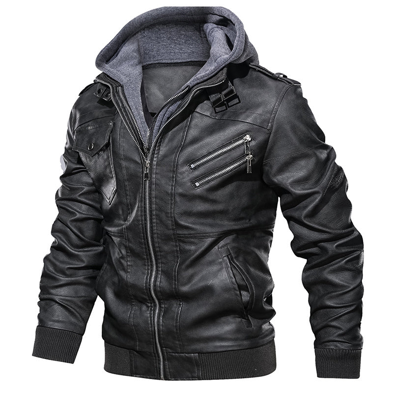 Autumn Casual Motorcycle PU Biker Leather jacket