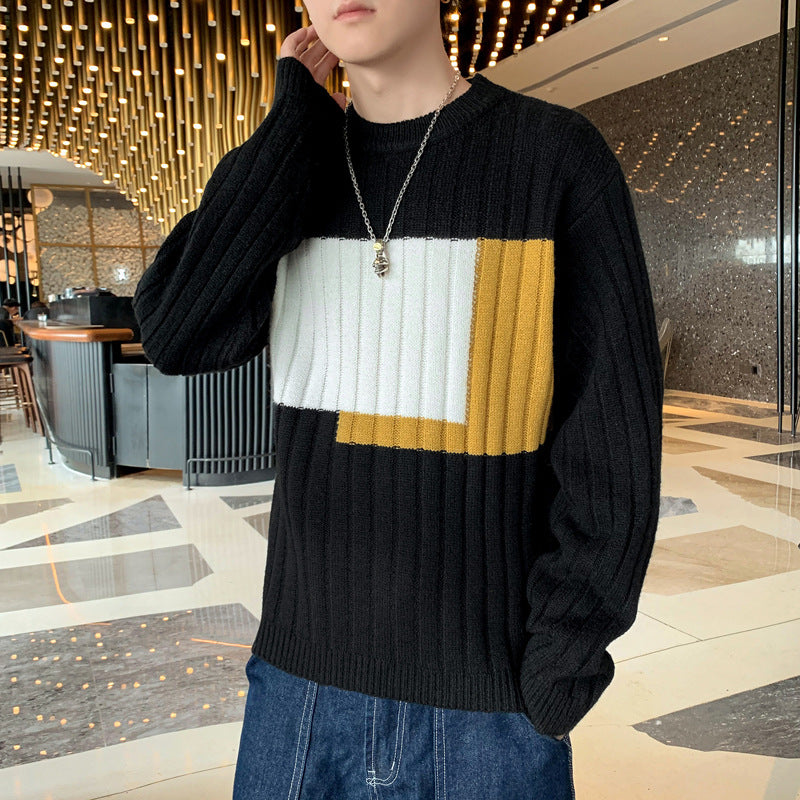 Knitted Sweater Men's Trendy Brand Loose Warm Sweater