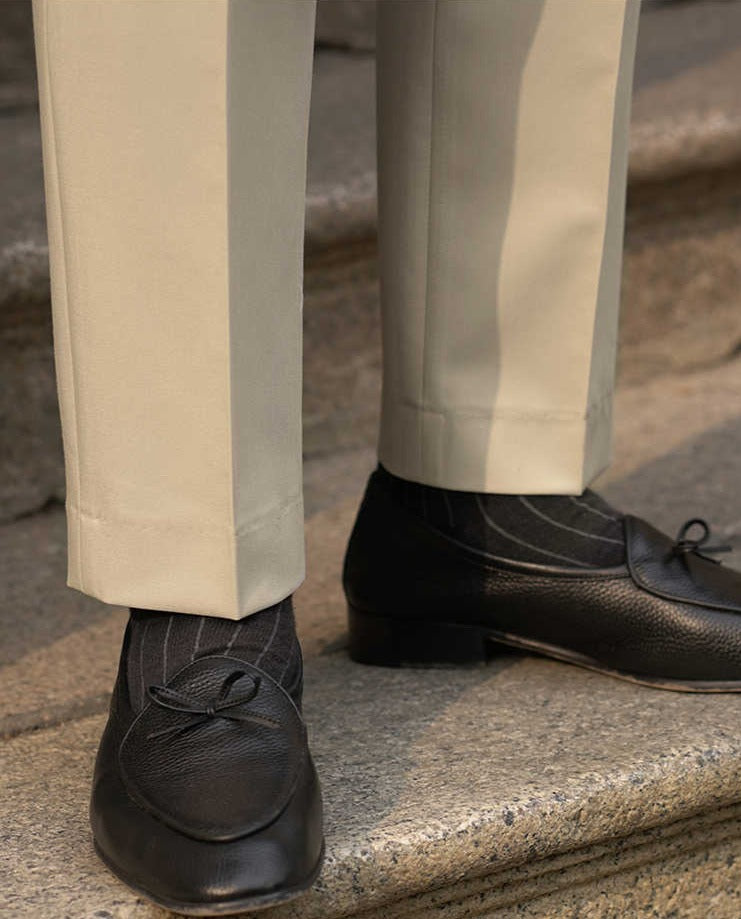 Business Straight Fit Pleated Trousers