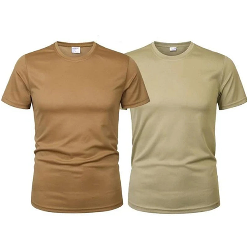 Quick-dry Breathable Solid Thin Cool Elastic Men Sports T-Shirts