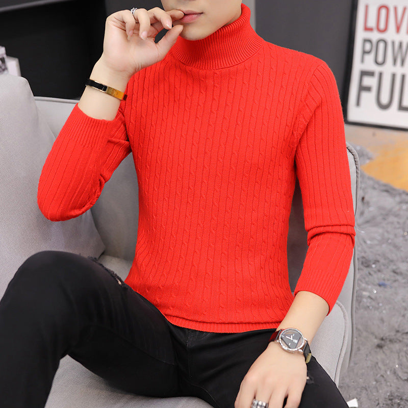 Slim-fit Sweater Men High Neck Bottoming Sweater