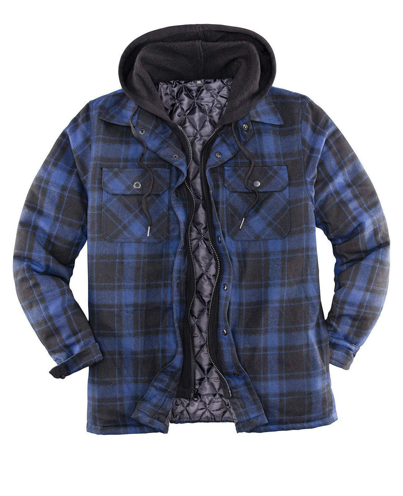 Men's Thickened Cotton-padded Plaid Long-sleeved Coat