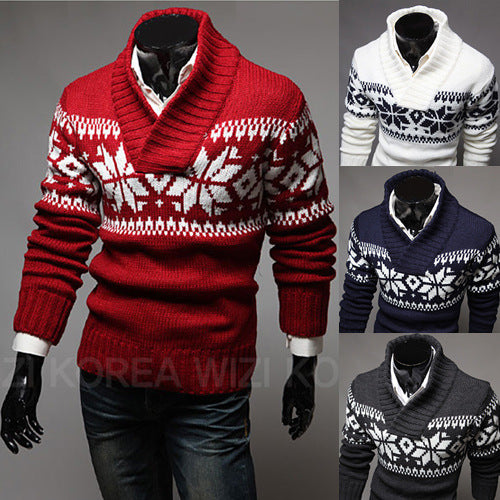 Maglione casual da uomo tutto-fiammifero di Natale