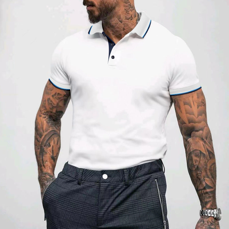 Polo Collar Short Sleeved Polo T-shirt