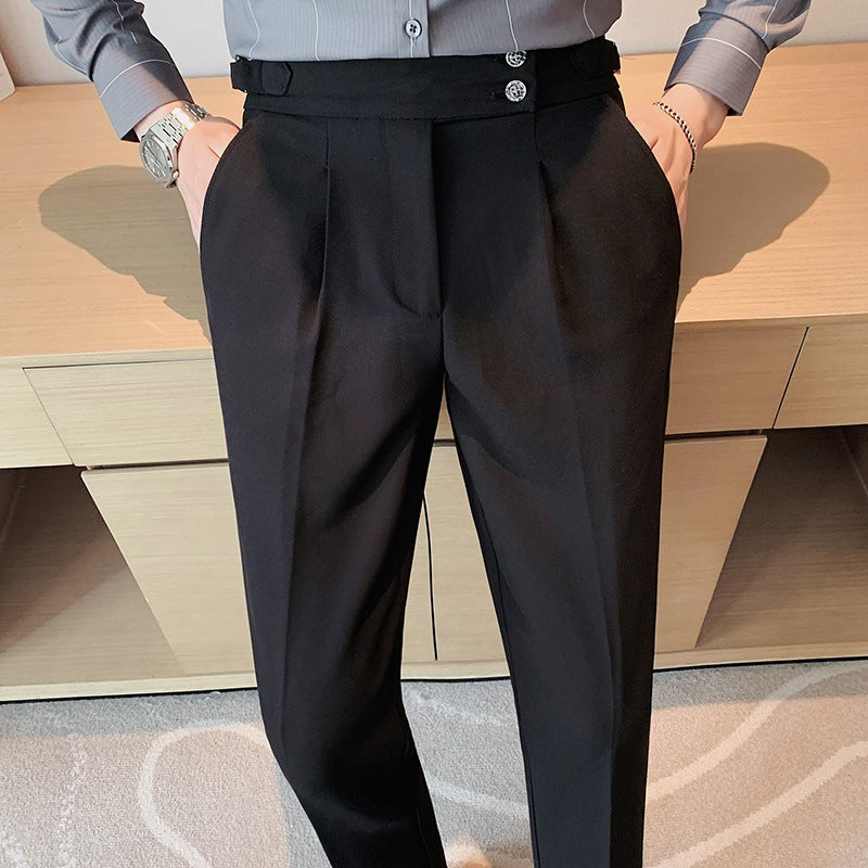 Pantalones de traje de vestir formales de negocios de estilo británico para hombres