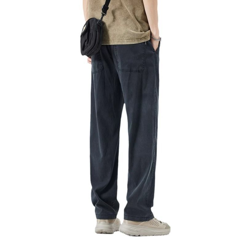 Loose Straight Drooping Denim Wide-leg Pants Men