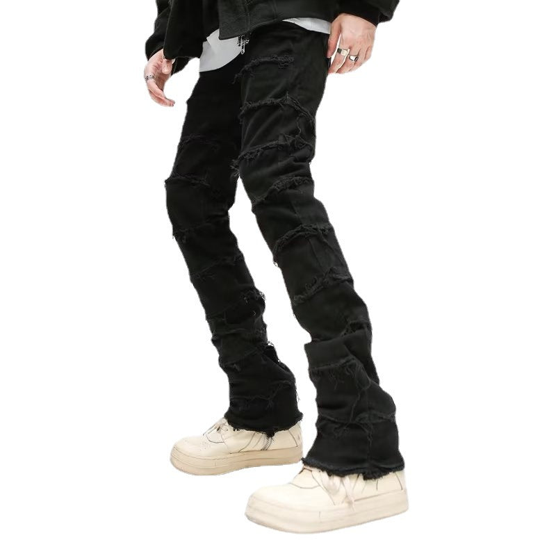 Shredded Hem Jeans Men