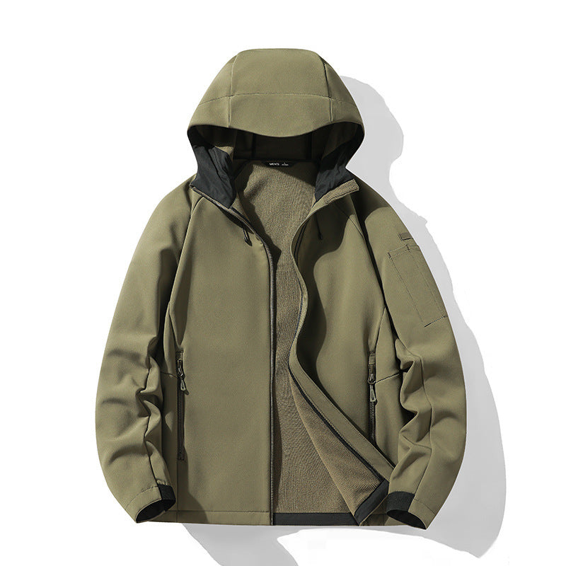 Giacca sportiva antivento da uomo in poliestere, traspirante, softshell