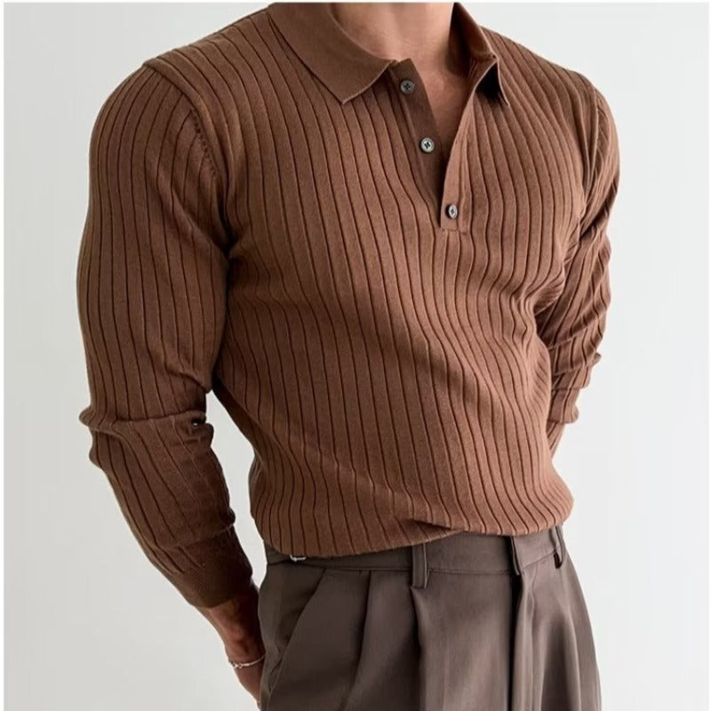 Autumn Polo Lapel Sweater