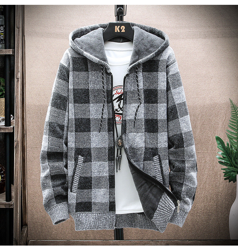 Men Plaid Color Blocking Sweater