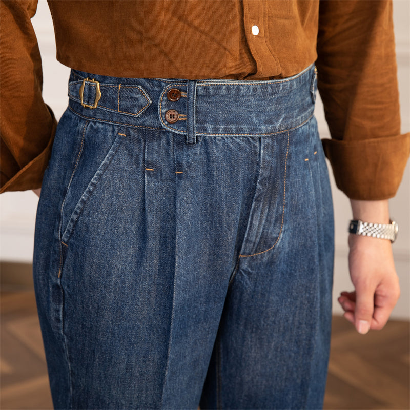 Vintage High-waisted Straight Leg Jeans For Men